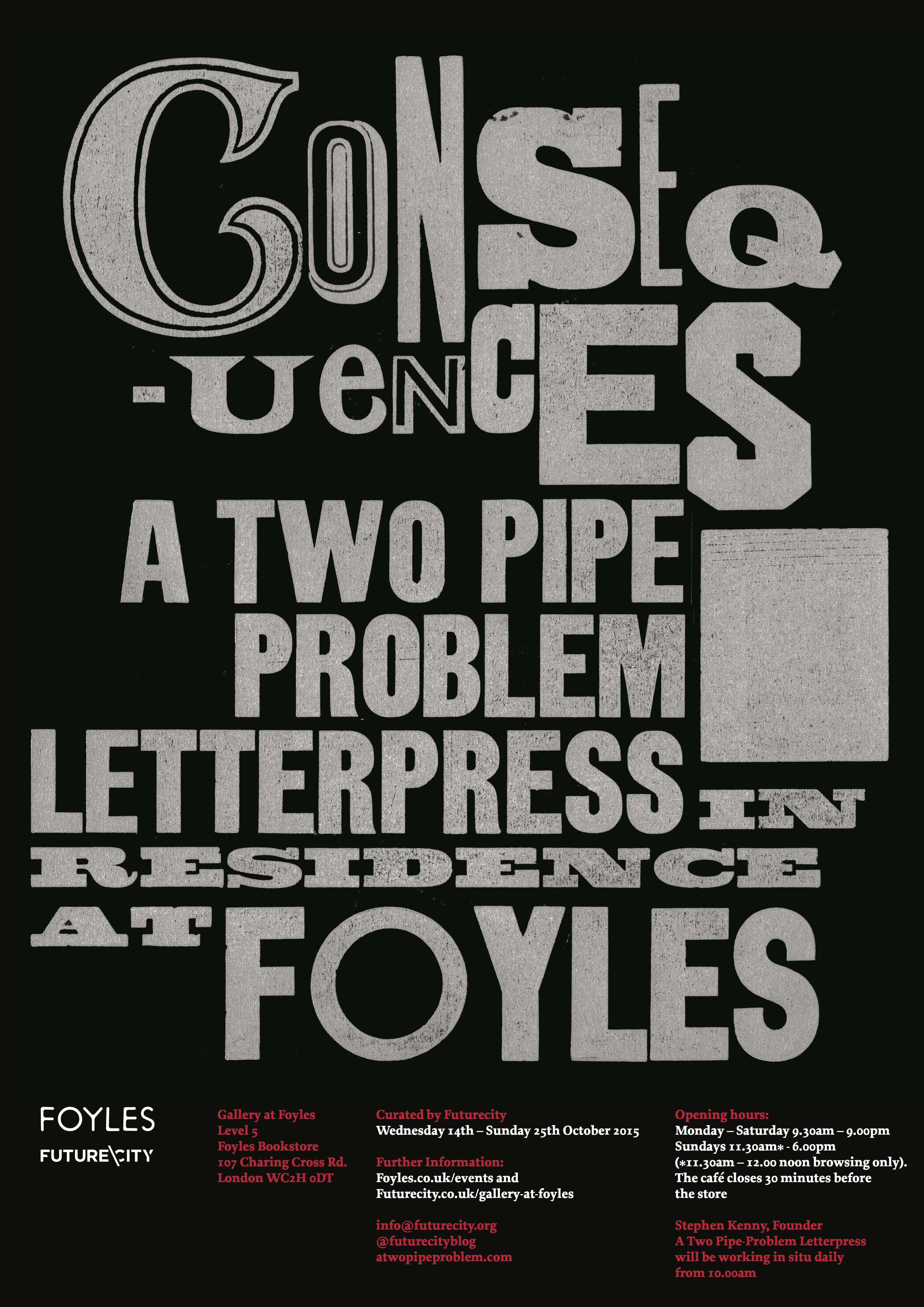 Pop Up Launch: A Two Pipe Problem Letterpress at The Gallery at